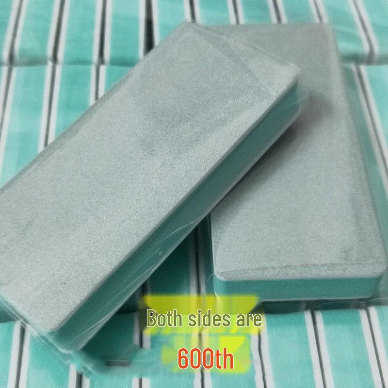 Pilă de Unghii Verde & Albă cu Două Fețe, Bloc de Lustruit - Pilă Argintie pentru Instrumente de Manichiură