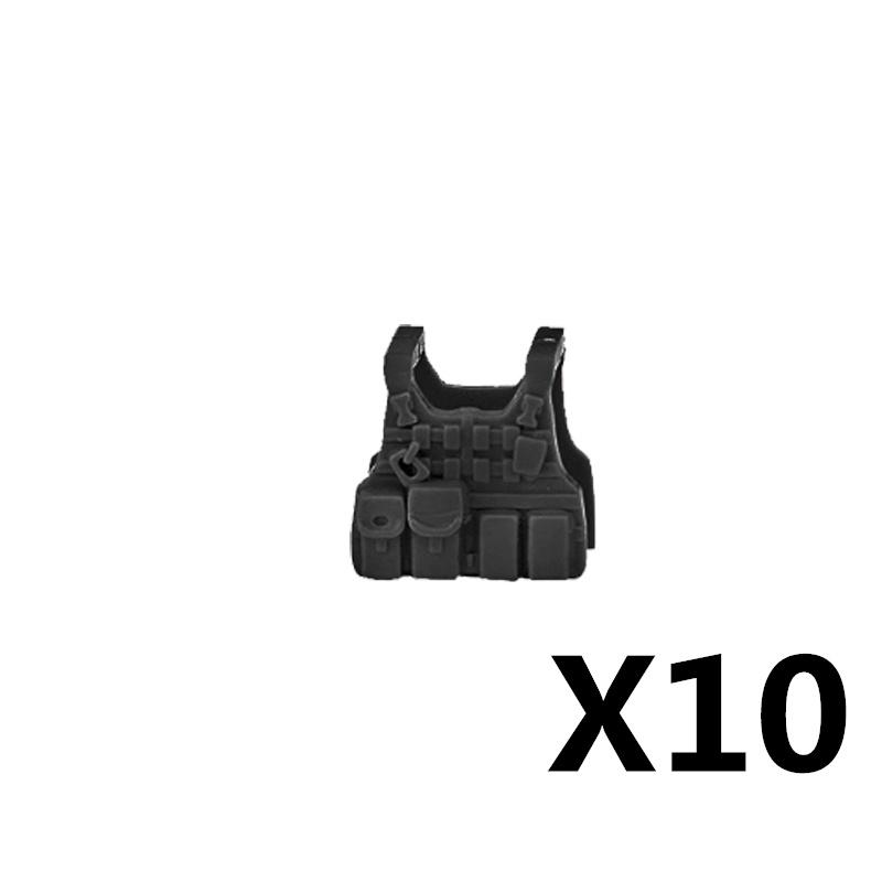 MOC Militärfigur Zubehör Bausteine Alpha SWAT Helm Weste Rucksack Knieschoner Nachtsichtgeräte Steine Spielzeug K017