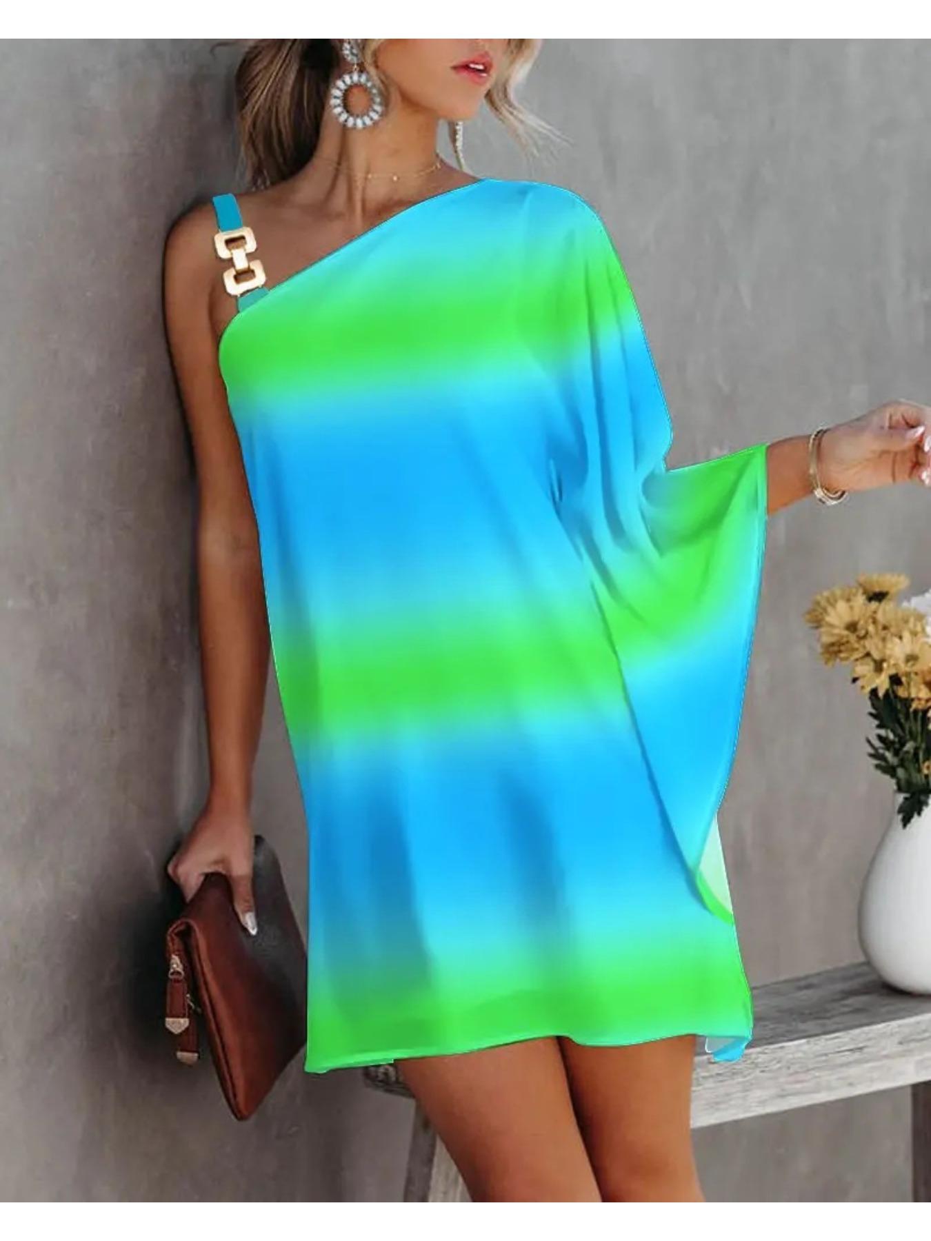 

Платье с цветочным принтом на одно плечо, облегающее талию, элегантное платье на бретельках для женщин, свободные платья без рукавов, повседневное платье с открытой спиной L