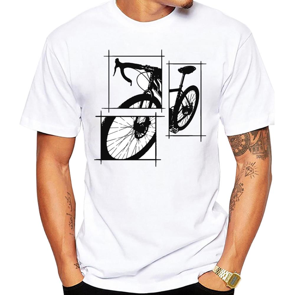 Men T-shirt Cyclist Print Graphic Summer T-shirt fashion comfortable soft Casual Sport Loose Short Sleeve pure cotton T-shirt