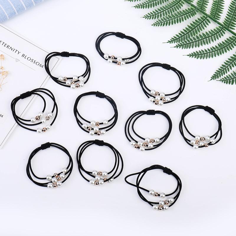 

Корейська Мінімалістична Перлова Гумка для Волосся - Високоеластична Товста Гумка для Жіночого Волосся