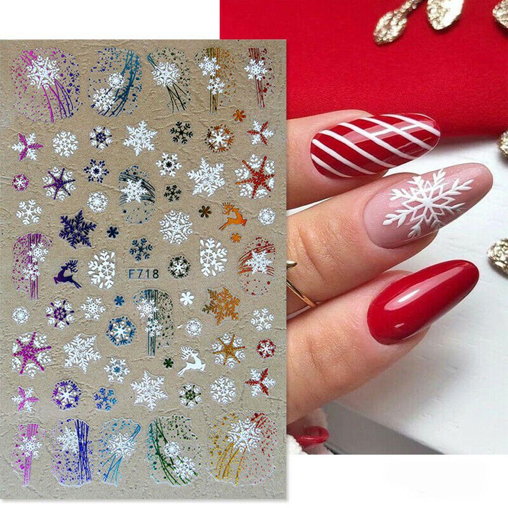 

Winter UV Gel Transfer Decals Nail Stickers 3D Christmas Snowflakes 07