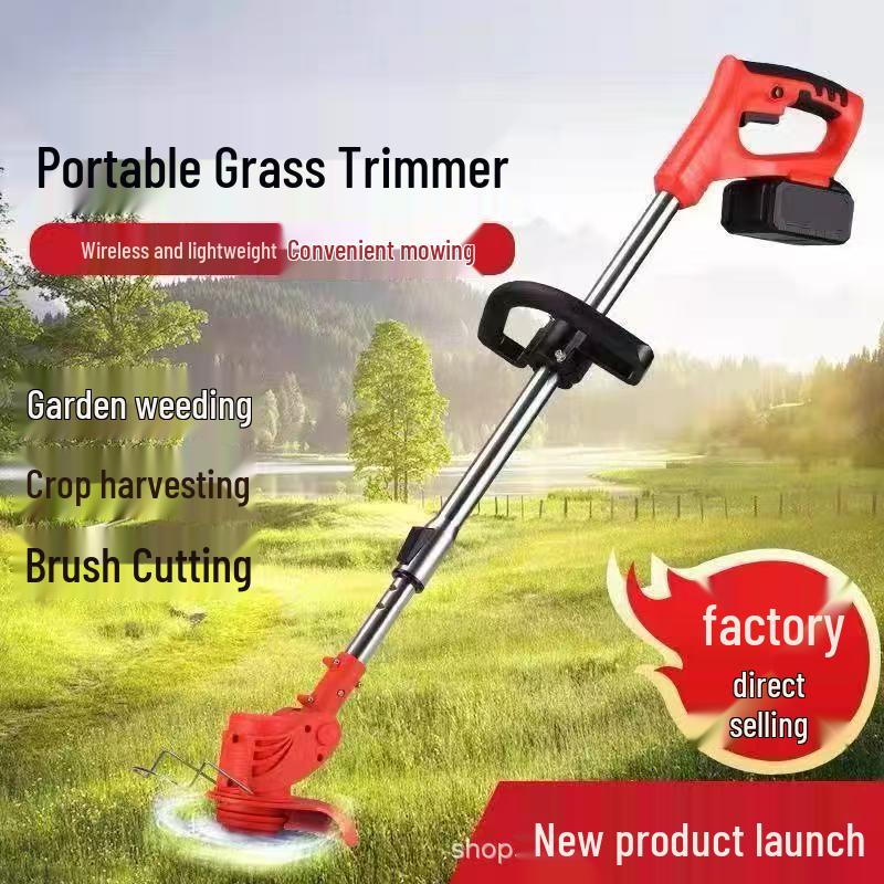 High-Power Rechargeable Electric Lawn Mower with Lithium Battery and String Trimmer