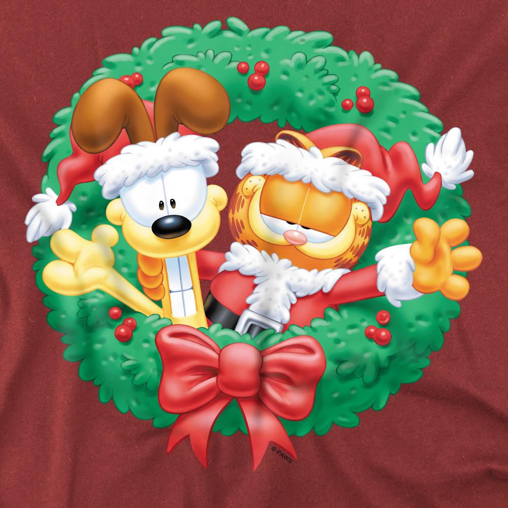 Garfield Mens Wreath Christmas T-Shirt