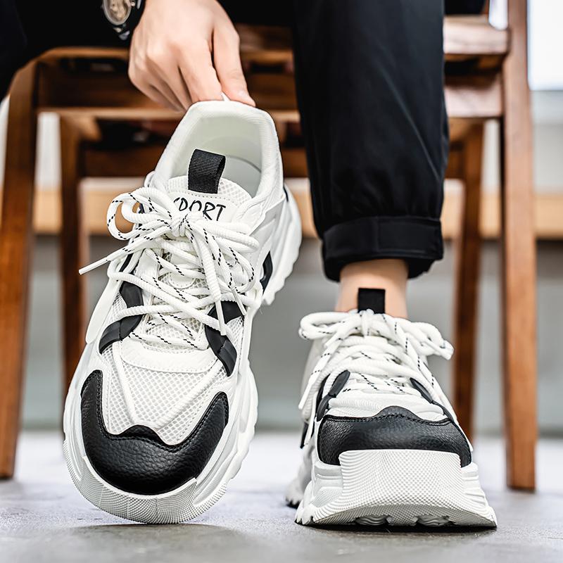 New Fashion Men 's Four Seasons Comfortable Thick Sole Shoes Students BoysTrending Soft Sole Breathable Casual Running Sneakers