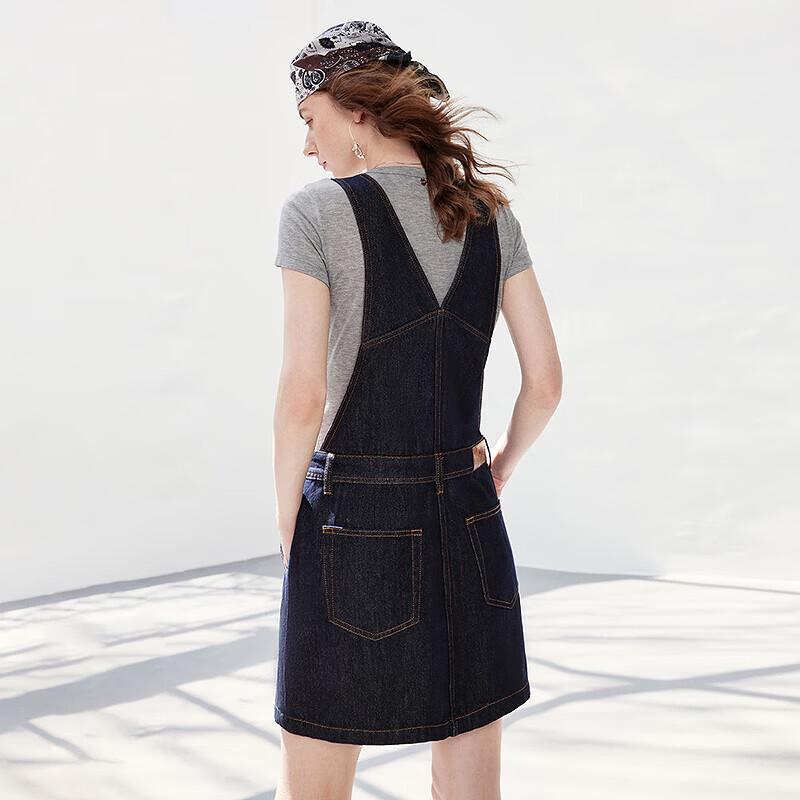Chuyu Women's Original Denim Overall Mini Dress
