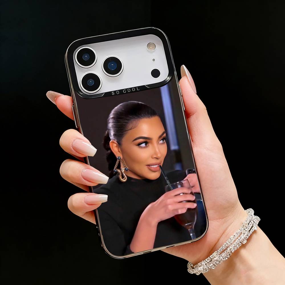 Kim Kardashian Memes Phone Case For iPhone17, 16,15,14,13,12 Pro Max Black Candy Matte Shockproof Cover iPhone12PRO