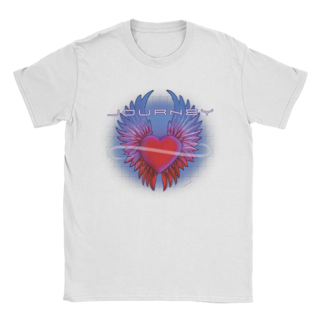 Journey Band Geflügeltes Herz Musikband 100% Baumwolle T-Shirt Für Unisex Sommer T-Shirts O-Ausschnitt T-Shirt Oversize Heißer Verkauf Kleidung