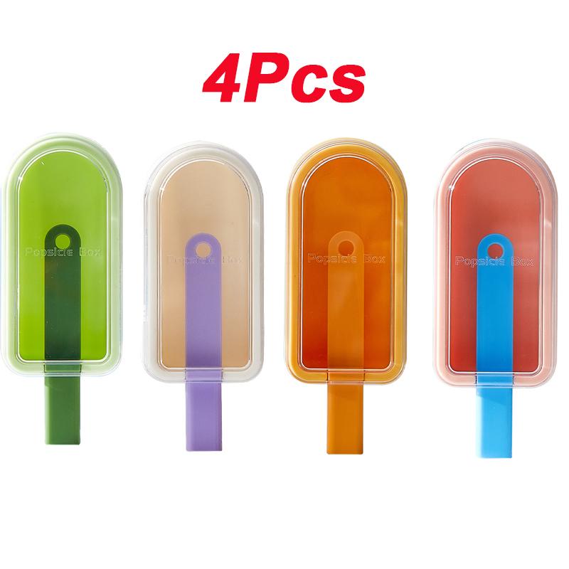 DIY Silicone Ice Cream Mold with Stick Lid Reusable Ice Cream Makers Dessert Ice Popsicle Mold Creativity Stackable Ice Pop Mold