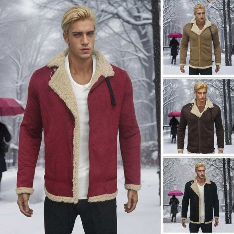 

Fur Integrated Lamb Wool Men s Coat Thickened Suede Jacket S