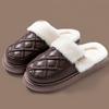 Fashion Indoor Waterproof Cotton Slippers for Women Thick Bottom Non Slip Home Plush Slides Woman Comfortable Fluffy Platform Slippers