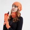 Knitted Winter Hat Scarf Gloves Set With Breathable Warmth For Teen Adults