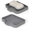 Silicone Soap Dish for Shower with Self Draining, 2 Pack Soap Holder for Bathroom, Silicone Sponge Holder for Kitchen Sink, Soap Tray for Dispenser,