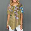 T-shirt da Donna a Manica Corta con Stampa Floreale Grafica Girocollo Top Lungo XS-8XL/Stampa 3D