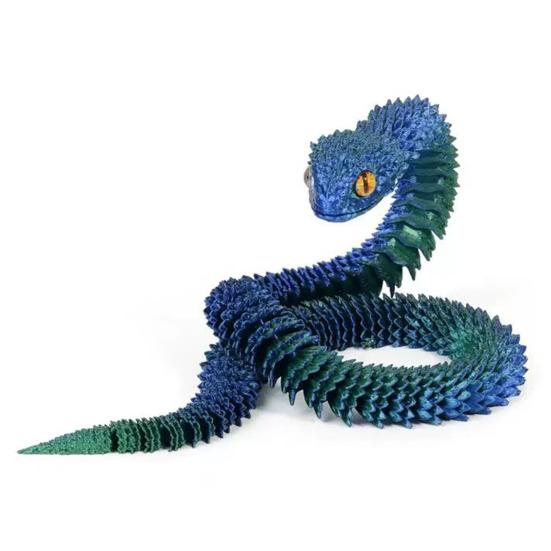 3D-gedruckte Schlangenfigur, bewegliche Gelenke, Schlangenfigur, artikuliertes Tiermodell, Spielzeug, Home-Office, Bücherregal, Desktop-Dekoration, Ornament