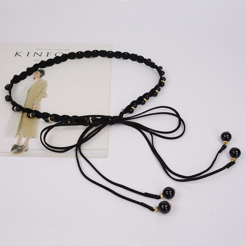 

Fashion Imitation Pearl Beads Tassel Belts Chains on Pants Fashion Dress Accessories Female Waist Chains Women Accessories Gifts чорний