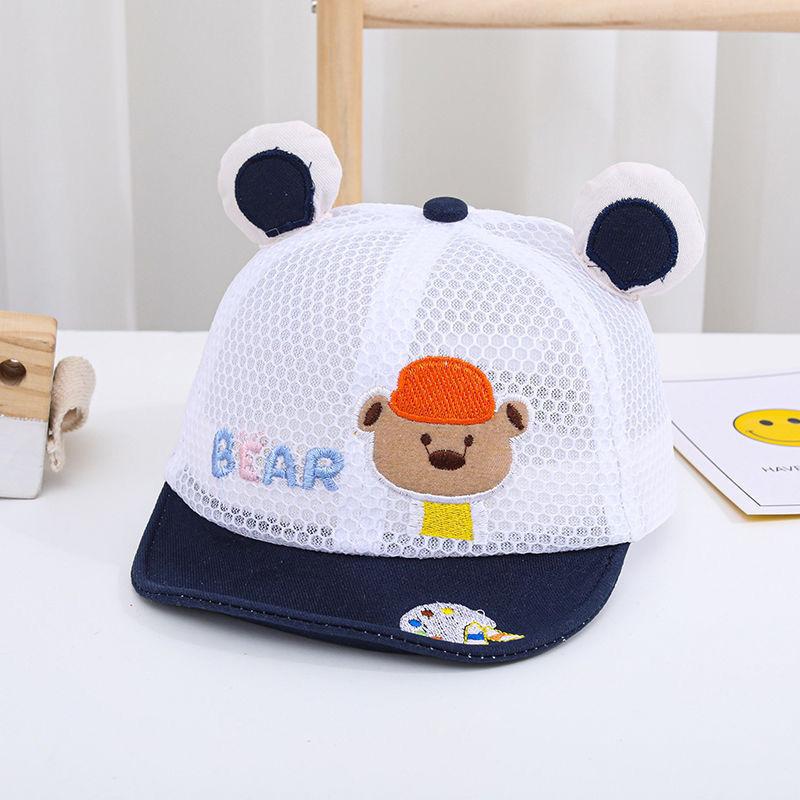 

Baby Summer Sun Hat With Short Brim And Breathable Mesh For Toddler Sun Protection Head Size 48cm Темно-синій