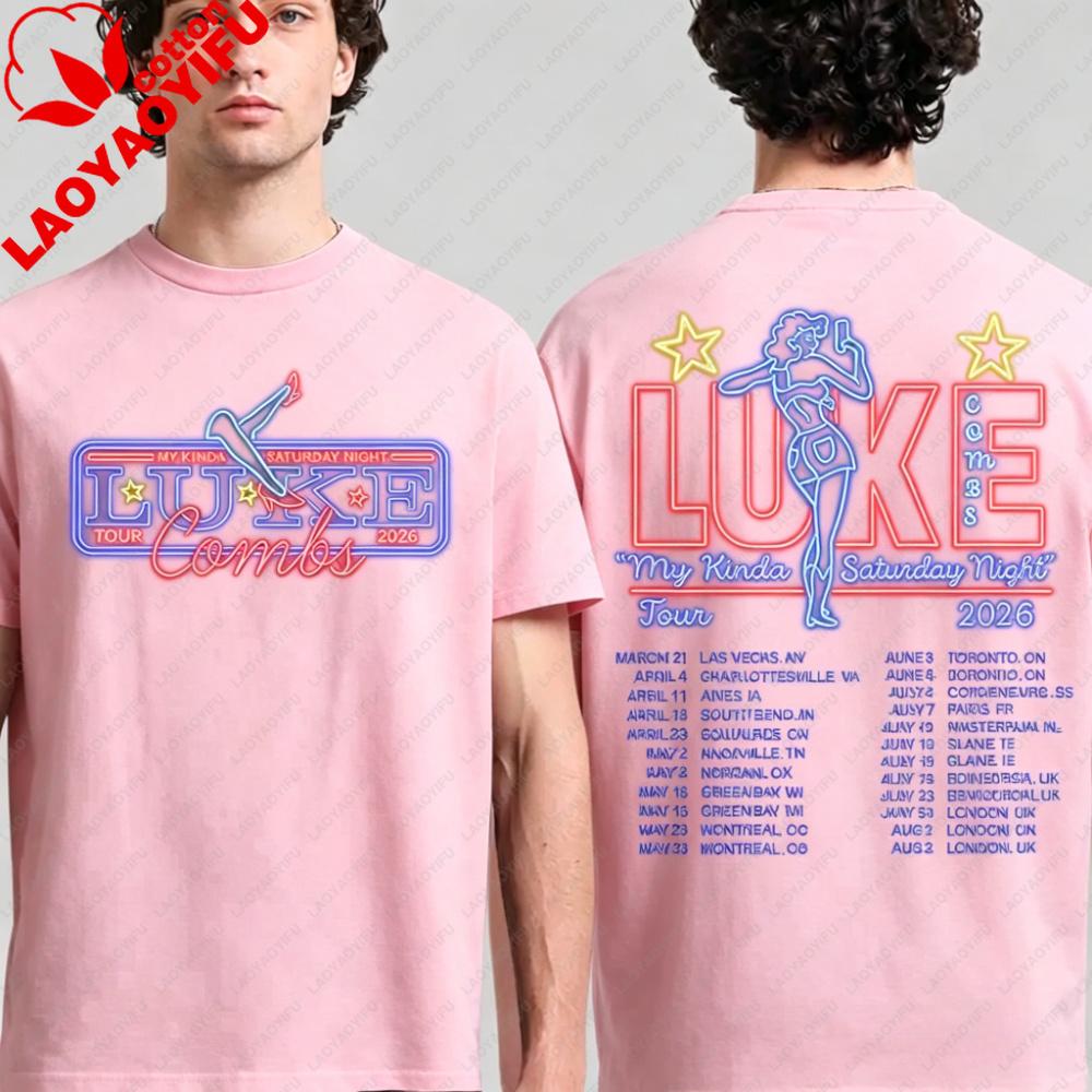 2027 Cool Luke Combs New Tour Summer Unisex's and WoUnisex's Pure Cotton T-Shirts Fan Gift Comfortable High Quality Ins Y2K