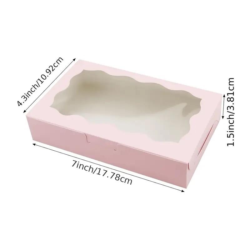 12/24pcs Clear Window Cake Box with Lid, Bakery Pastry Display for Wedding Birthday, Valentine's Mother's Day Gift Packaging