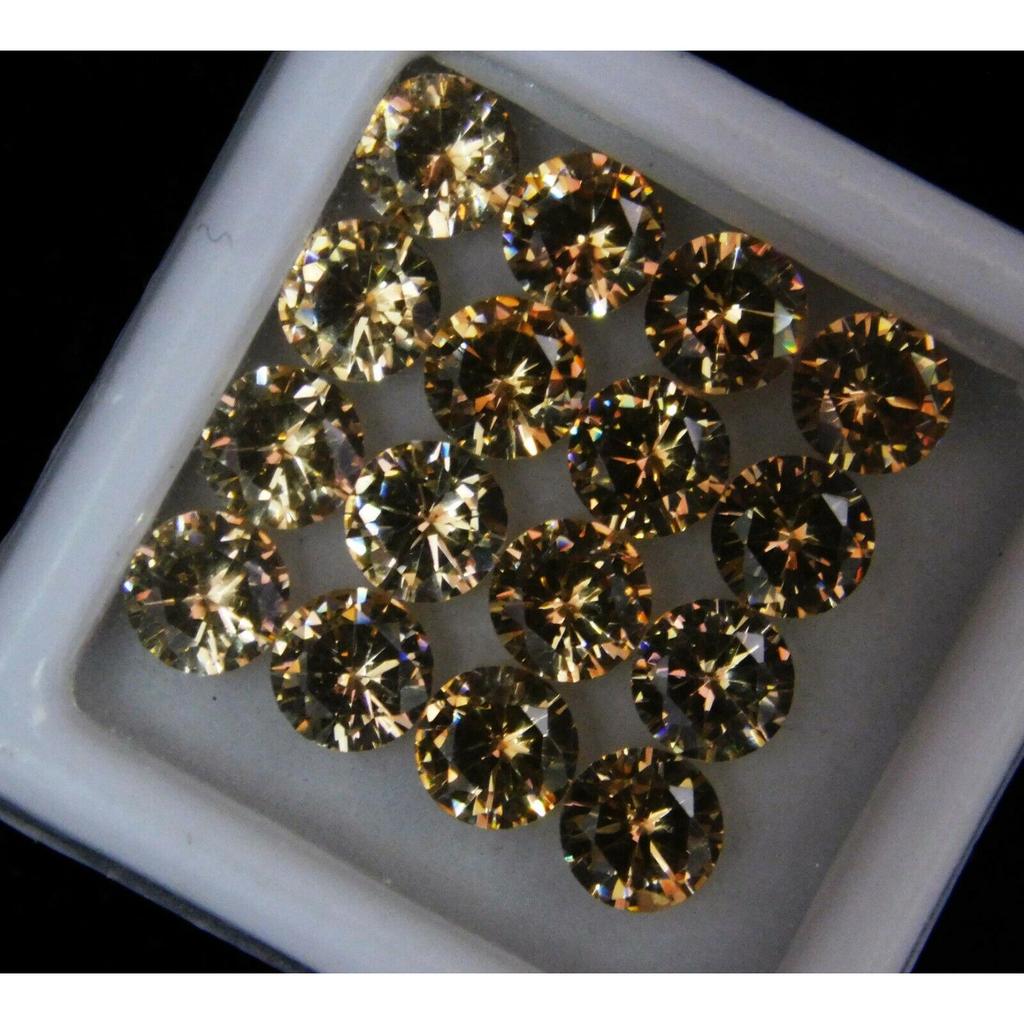 ZERTIFIZIERTES 24 STÜCK Natürlicher Gelber Saphir Edelstein Los 5 MM Runder Diamantschliff new23 008 003 004