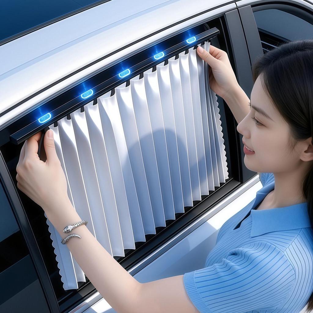 Automotive Sunshade Curtain - Sun Protection & Privacy for Car Windows and Safety Seats