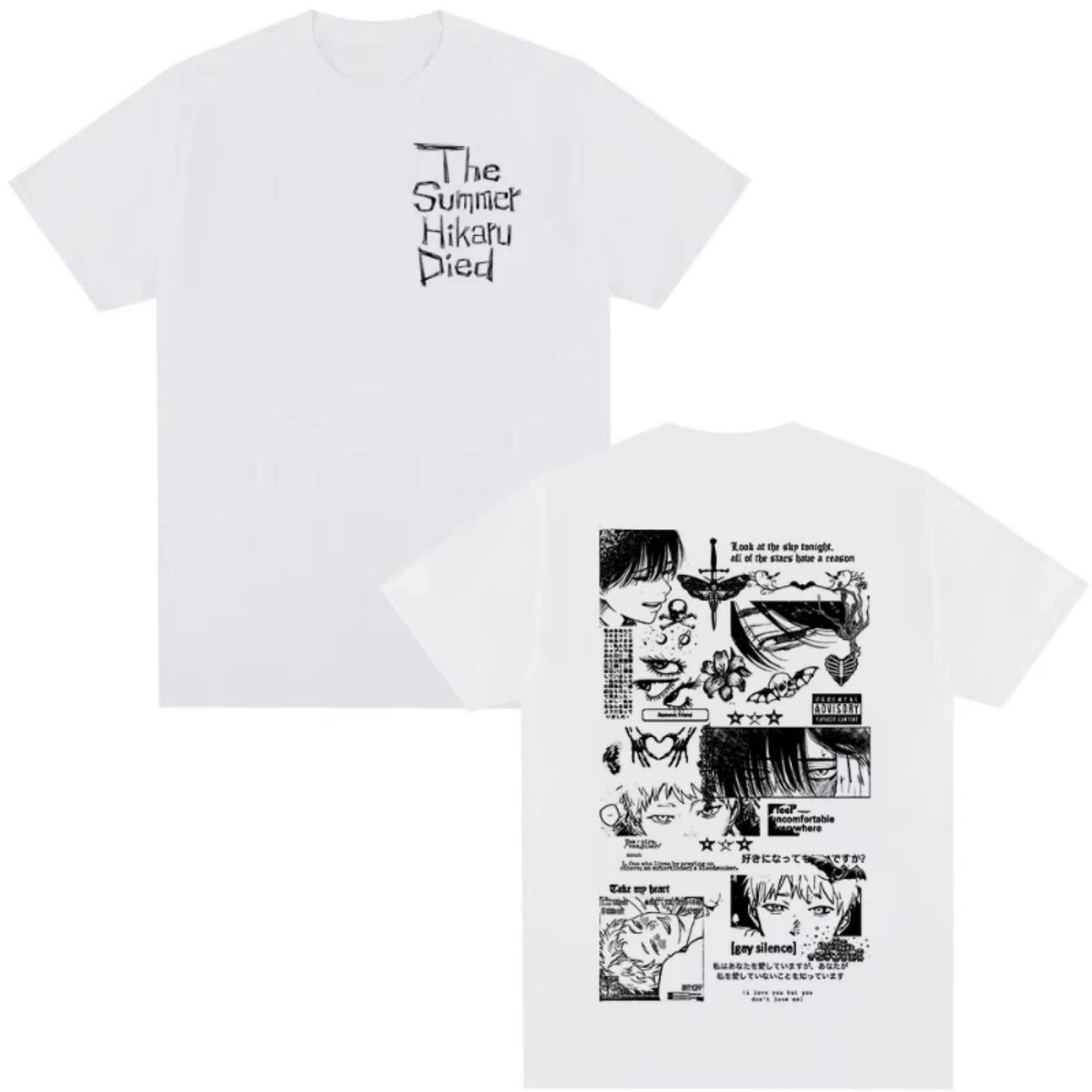 

Anime The Summer Hikaru Died Hikaru Yoshiki Manga Short Sleeve T-shirts Men Women Fashion Cotton Casual Oversized T Shirt Couple XXXXXL чорний