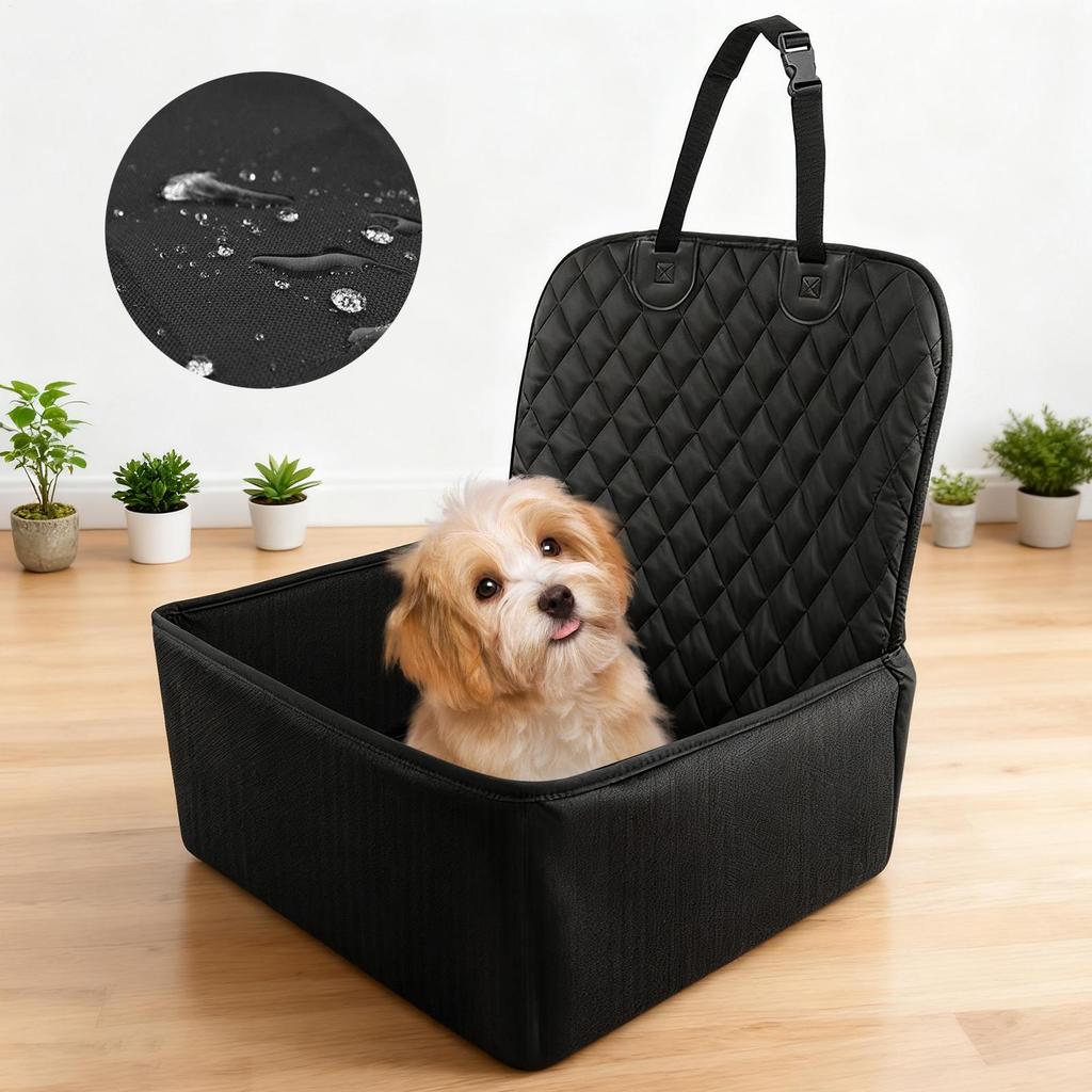Dog Car Seat Puppy Booster Seat for Car Front Seat with Storage Pockets Pet Booster Car Seat for Small To Medium Dog