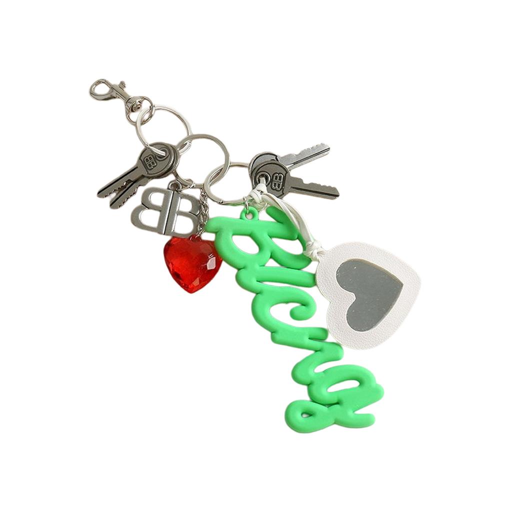 Silicone Alphabet Bag Charm Keychain Heart Pendant Letter Bag Decorative Pendant Suitable for Romance Present Exchange