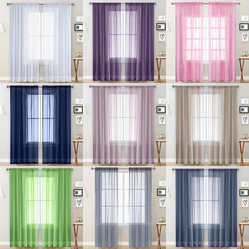 Modern Minimalist Polyester Semiopacity Window Curtain For Living Room And Balcony