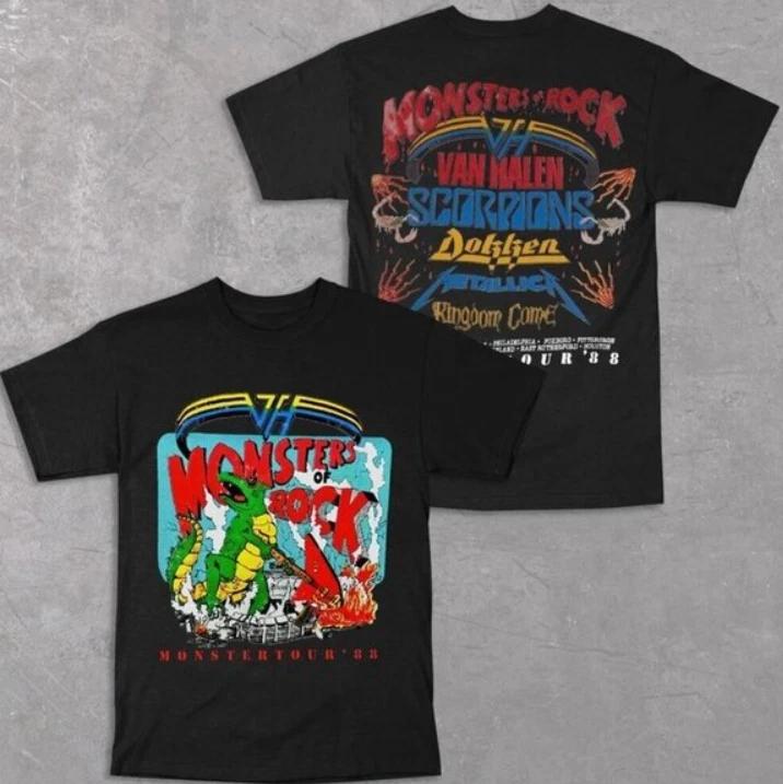 

Monsters Of Rock 80s Festival Tour Heavy Metal Fan 2 Sided T-Shirt 3XL