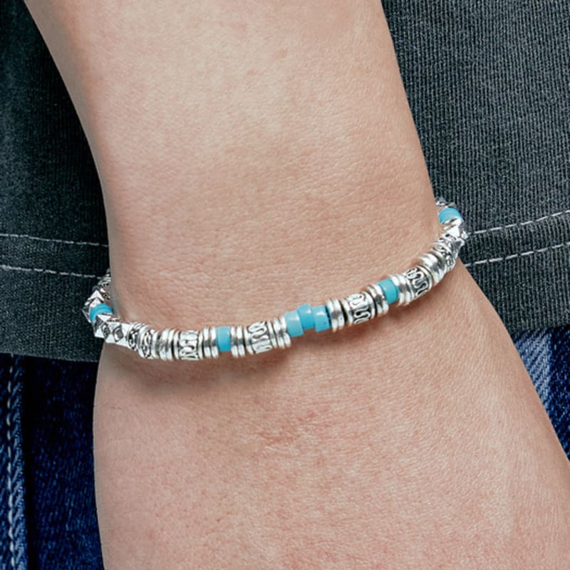 KND silver & turquoise beads bracelet