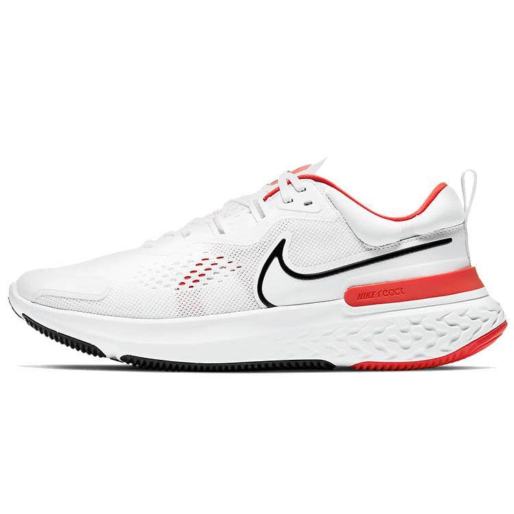 Nike React Miler 2 Sport Minimalist Mesh TPU Shock Absorption Non-Slip Wear-Resistant Low-Top Running Shoes Men sneaker White Red Black CW7121-100