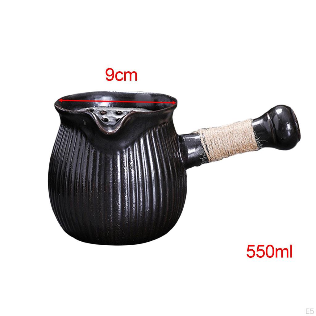 Teapot Porcelain Single with Side Handle Tea Pot for Kitchen Picnic Camping Hotel