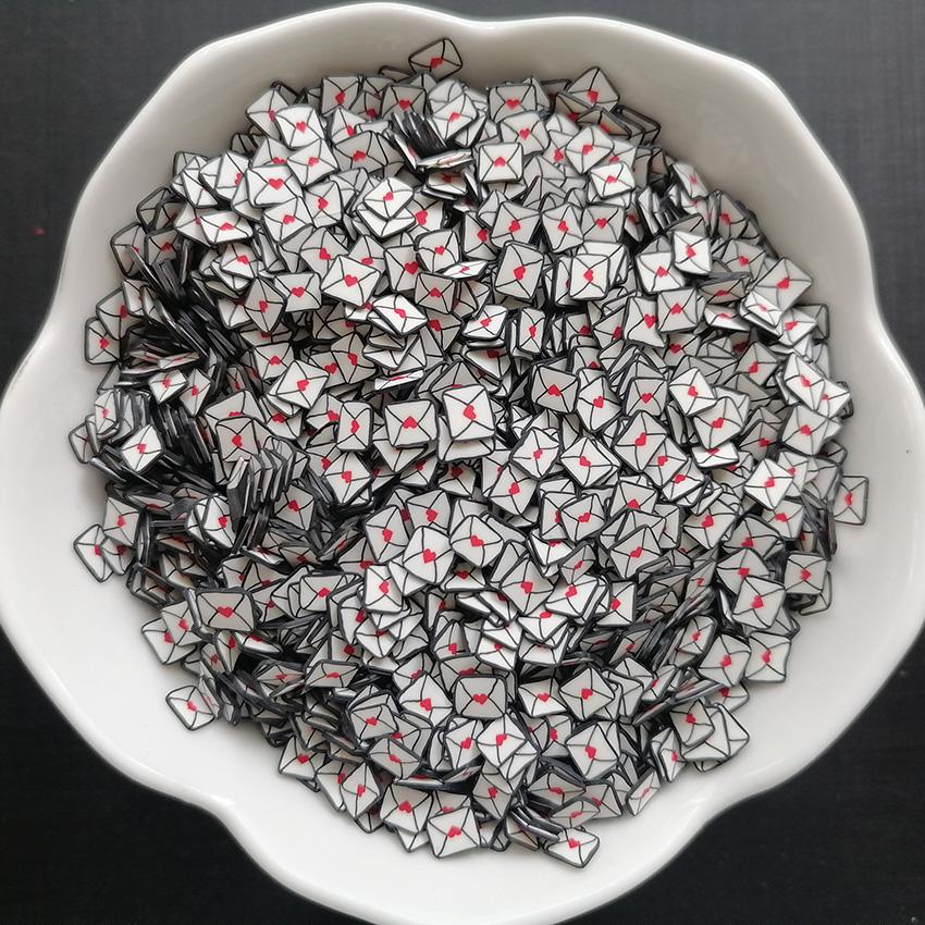 1KG DIY Craft Slime Sprinkles Valentine Polymer Clay Slices Love Letter Polymer Clay Sprinkles 1kg