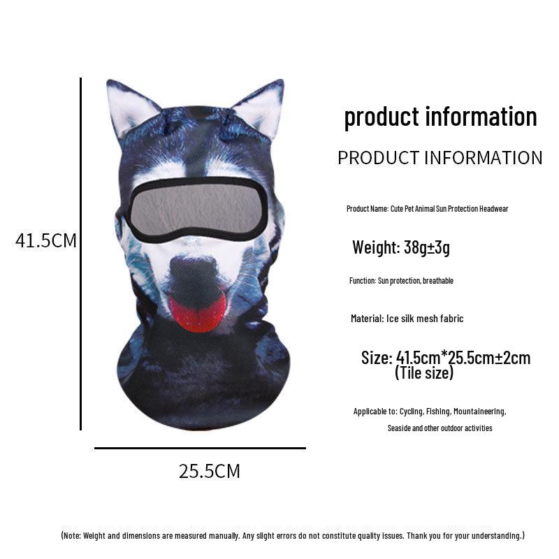 Unique Animal Ice Silk Headgear: Stylish Sun Protection & Breathable Cycling Mask for Men & Women, Perfect for Halloween
