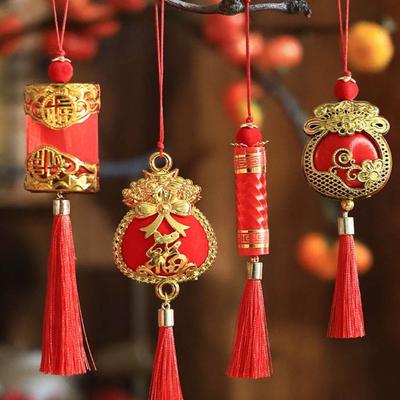 Plastic 2025 Red Chinese New Year Pendant Decorative Bonsai Hanging Ornaments  Party
