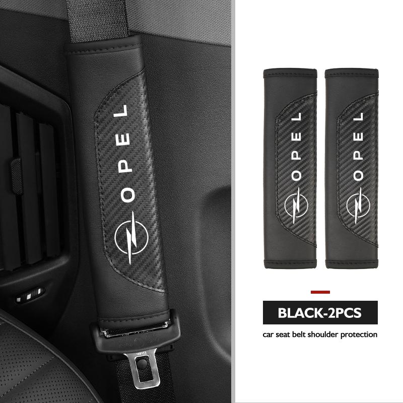 AAAYR1 Leather Car Seat Belt Cover Protect Shoulder Strap Padding For Opel ADAM ASTRA J K CORSA E INSIGNIA MOKKA VIVA Meriva