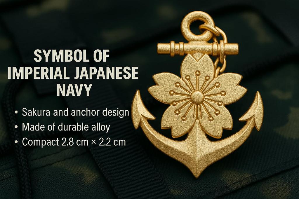 Don Flyee Imperial Japanese Navy Cherry Blossom Anchor Design Naval Insignia Pin with Butterfly C0039 Clutch, Alloy, Gift,