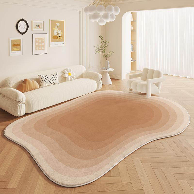 French Cream Style Shaped Carpet Living Room New High-grade Faux Cashmere Irregular Bedside Rugs Bedroom Floor Mats