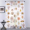 Bohemian Sun Moon Star Dreamcatcher Rainbow Translucent Voile Drape for Living Room Decor Leaves Cactus Kitchen Window Opening Tulle Drape