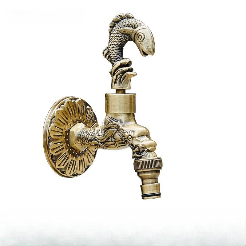 Антикварный Смеситель Медный Уличный Садовый Кран для Стиральной Машины Роскошный Туалетный Кран для Швабры