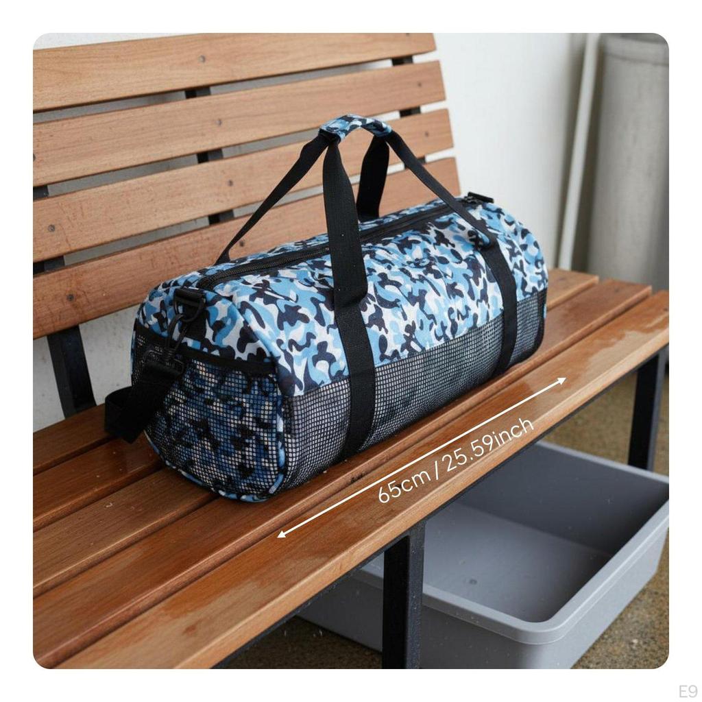 Scuba Gear Duffel Bag Detachable Shoulder Strap Mesh Dive Heavy Duty for