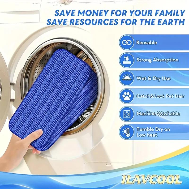 1pc Microfiber Mop Pads-reusable, Strong Absorption, Pet Hair Pickup, Dust and Dirt Grips, Cleaning Accessories,