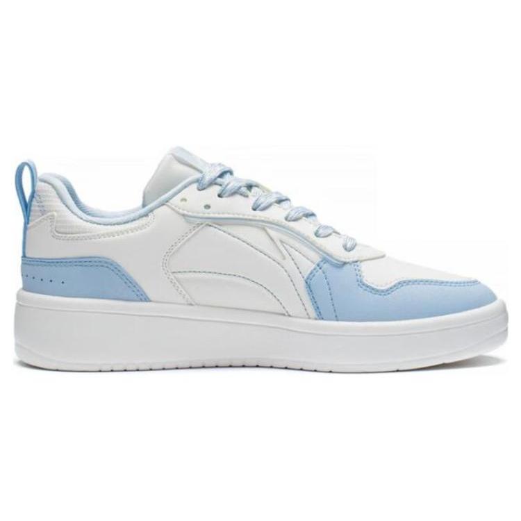Li Ning Wheat Age Slip Resistant, Abrasion Resistant, Breathable Low Top Skateboard Shoes Women's White Blue AGCT148-4
