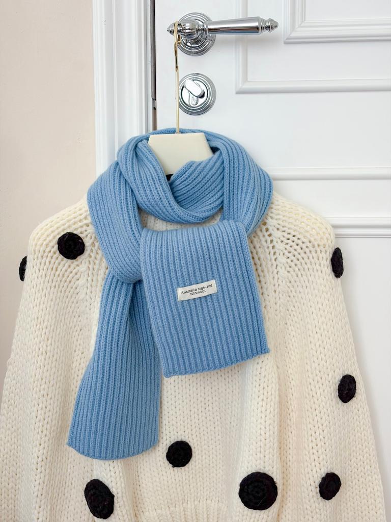 Knitted scarf women's autumn and winter warm solid color couple scarf