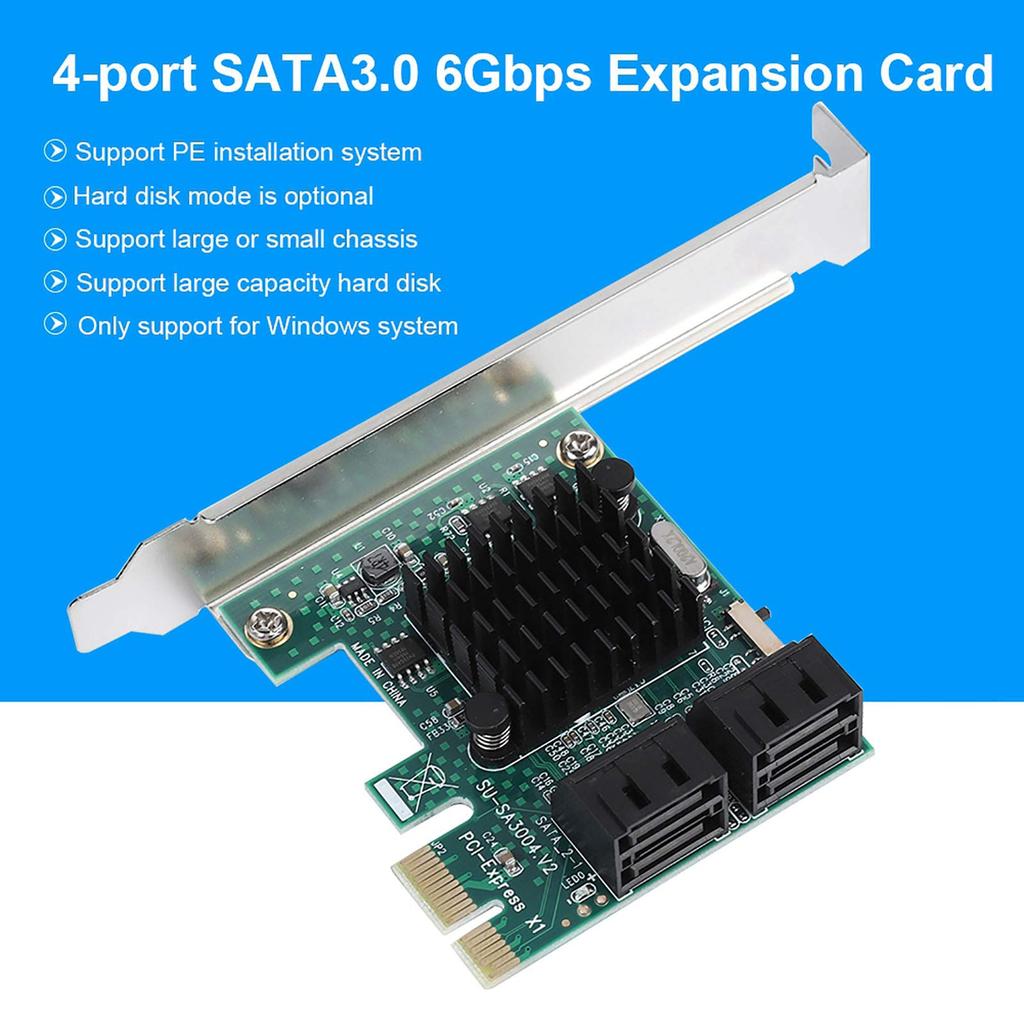 Placa de Expansão para PC Placa de Expansão 3.0 4 Portas PCIE para Adaptador de Placa Controladora 6G