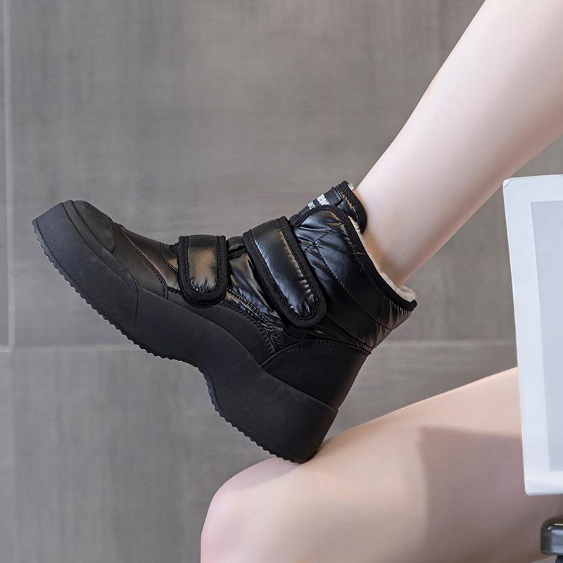 Cizme de zăpadă pentru femei toamnă și iarnă noi cu talpă groasă antiderapante îngroșate tip pâine pantofi mari din bumbac