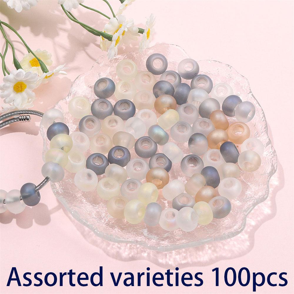 30/50/100ks 14mm velký otvor skleněná evropská korálek průhledná podložka volně rozložený korálek DIY výroba šperků řemesla DIY
