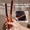 Natural Boar Bristle Hair Fluffy Comb  Handle Hair Brush Anti-static Barber Hair Comb Scalp Massage Hairdresser Styling Tool