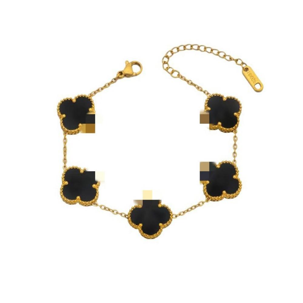 Titanstål Lyckoklöverarmband 13mm Dubbelsidigt Icke-bleknande Damers Eleganta Smycken